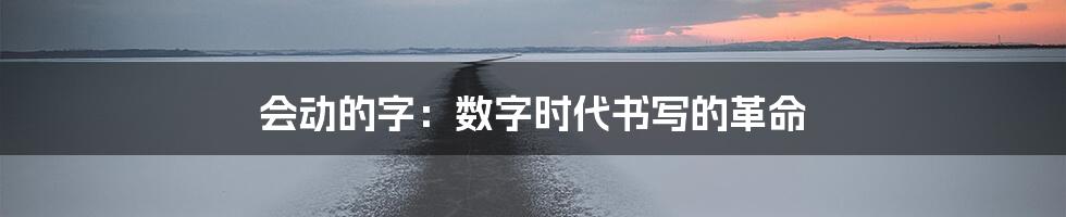 会动的字:数字时代书写的革命
