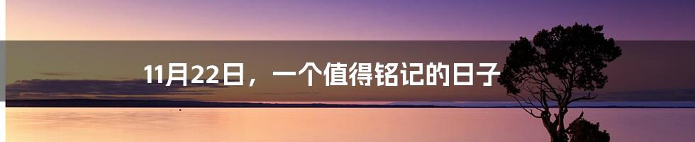 11月22日,一个值得铭记的日子