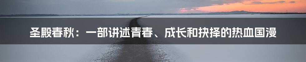 圣殿春秋:一部讲述青春、成长和抉择的热血国漫