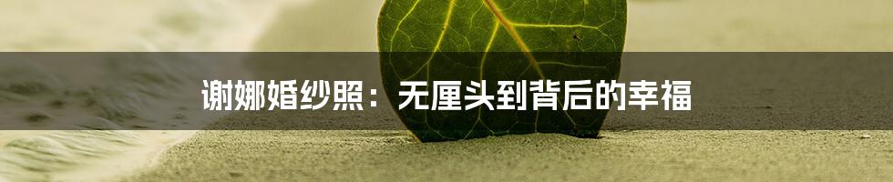 谢娜婚纱照:无厘头到背后的幸福
