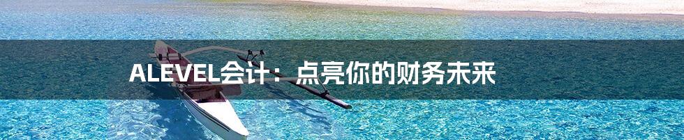 ALEVEL会计:点亮你的财务未来