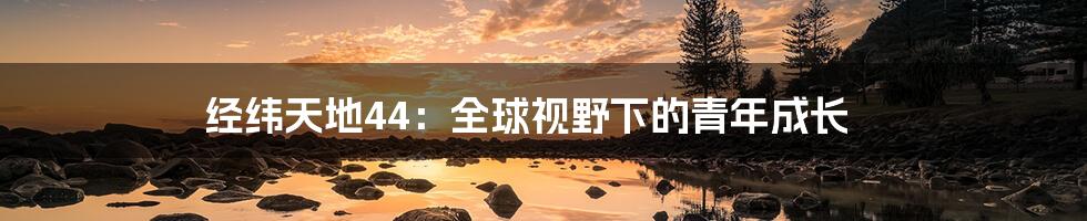经纬天地44:全球视野下的青年成长