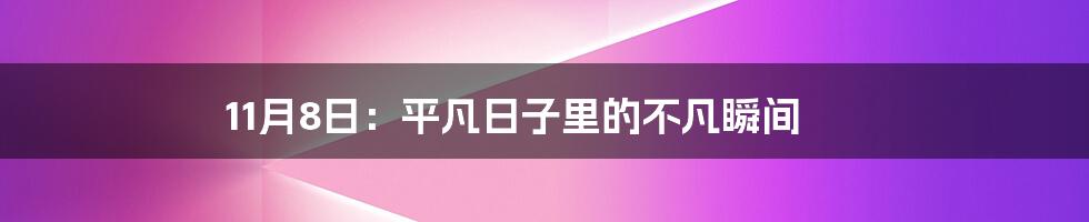 11月8日:平凡日子里的不凡瞬间