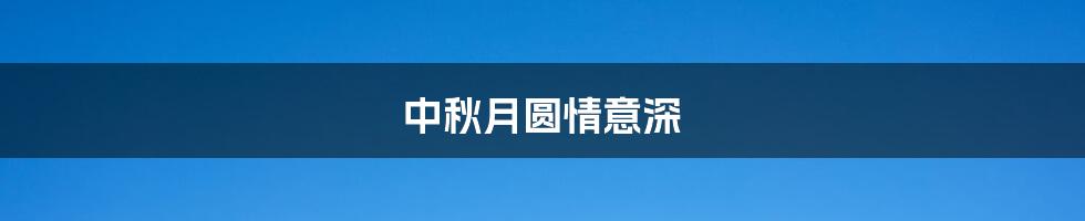 中秋月圆情意深