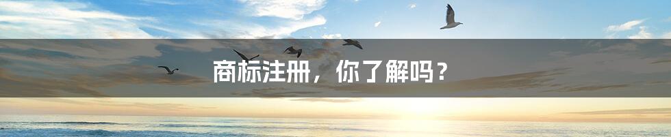 商标注册，你了解吗？