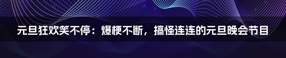 元旦狂欢笑不停:爆梗不断,搞怪连连的元旦晚会节目