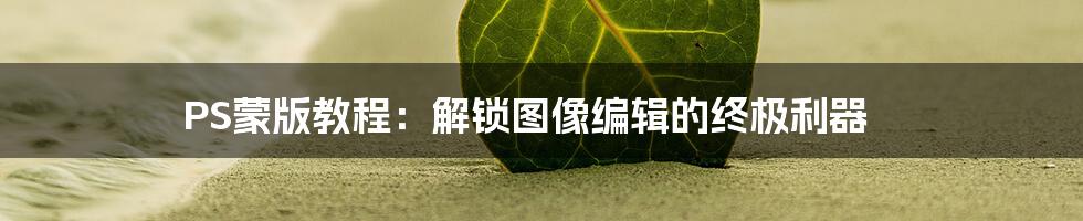 PS蒙版教程:解锁图像编辑的终极利器