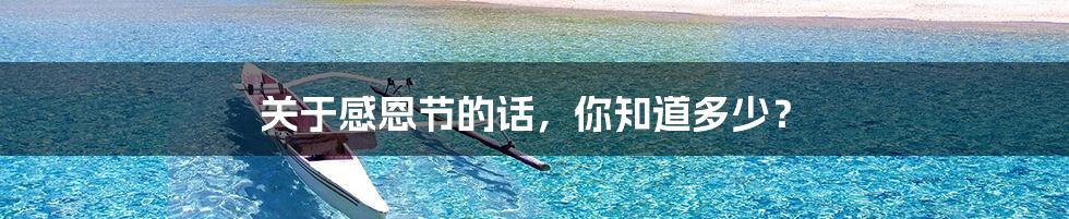 关于感恩节的话,你知道多少?