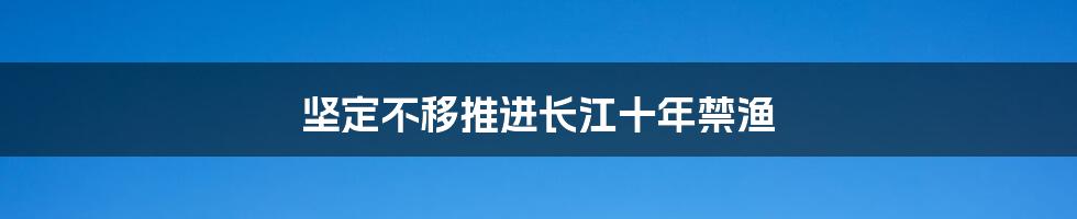 坚定不移推进长江十年禁渔