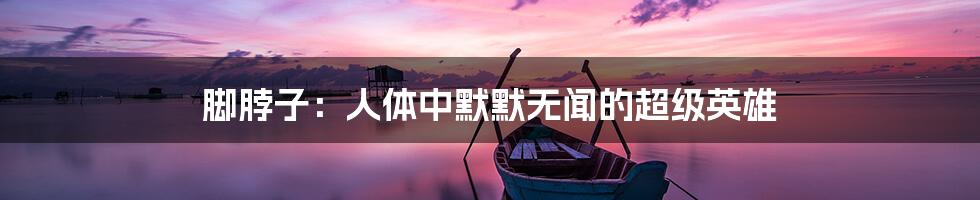 脚脖子:人体中默默无闻的超级英雄