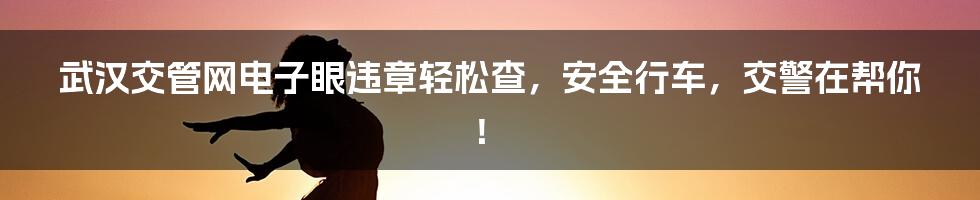 武汉交管网电子眼违章轻松查，安全行车，交警在帮你！