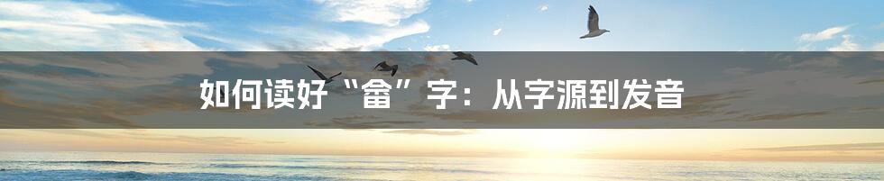 如何读好“畲”字:从字源到发音