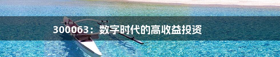 300063:数字时代的高收益投资