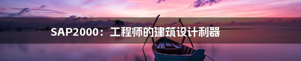 SAP2000：工程师的建筑设计利器