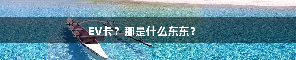 EV卡?那是什么东东?