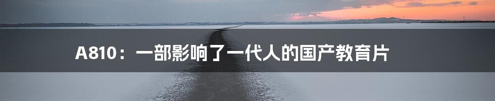A810:一部影响了一代人的国产教育片