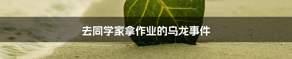 去同学家拿作业的乌龙事件