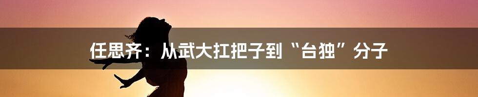 任思齐：从武大扛把子到“台独”分子