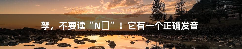 孥,不要读“Nú”!它有一个正确发音