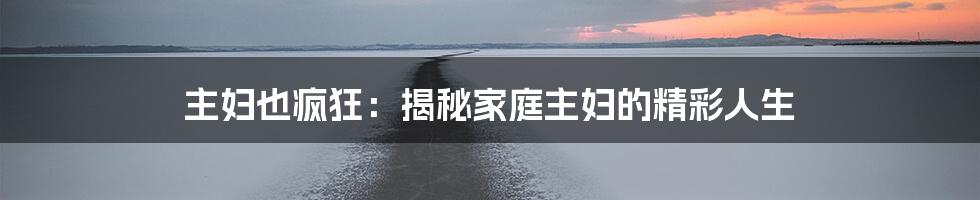 主妇也疯狂:揭秘家庭主妇的精彩人生