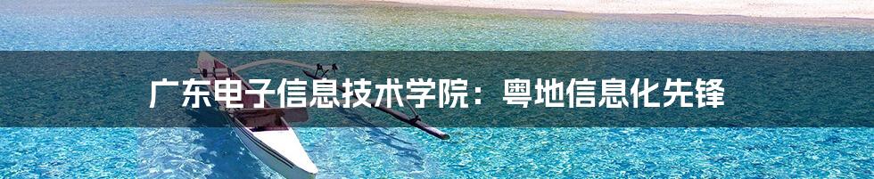广东电子信息技术学院:粤地信息化先锋