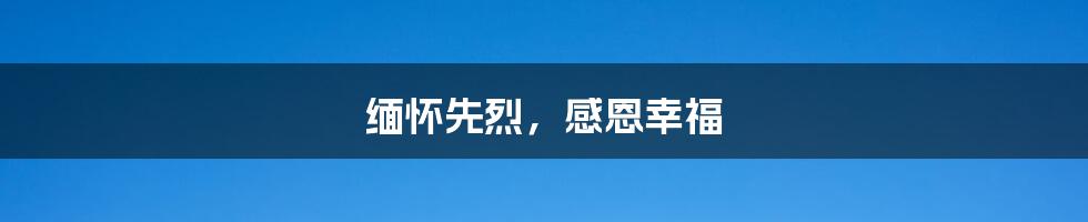 缅怀先烈,感恩幸福