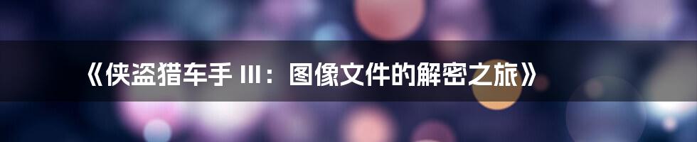 《侠盗猎车手 III:图像文件的解密之旅》
