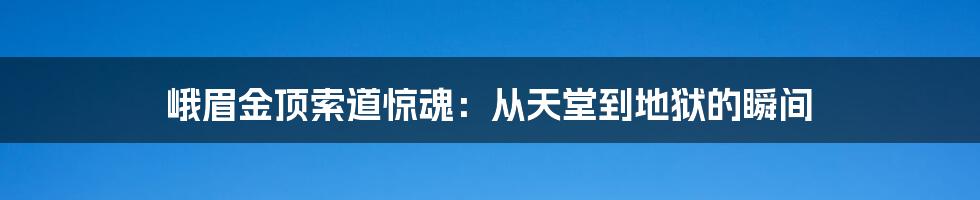 峨眉金顶索道惊魂:从天堂到地狱的瞬间