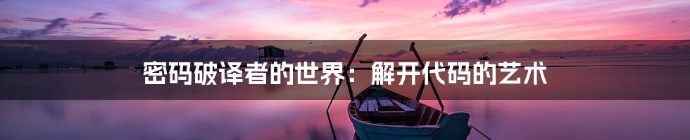 密码破译者的世界:解开代码的艺术
