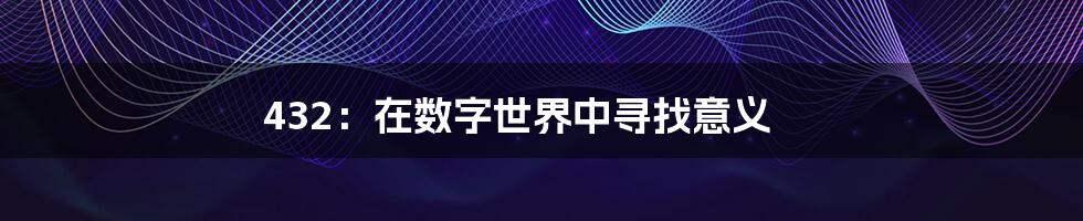 432:在数字世界中寻找意义