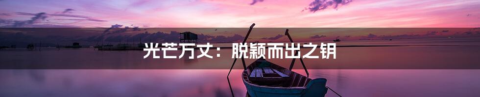 光芒万丈:脱颖而出之钥