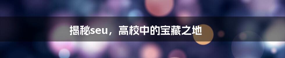 揭秘seu,高校中的宝藏之地