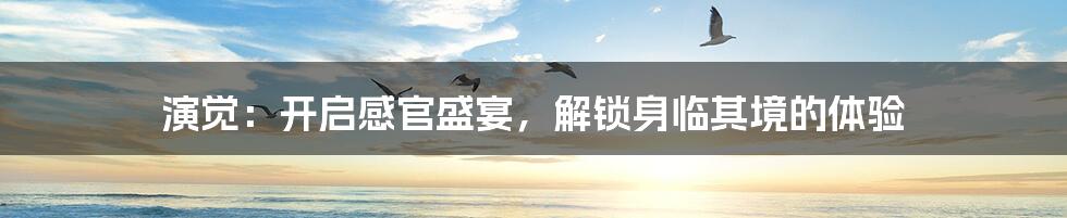 演觉:开启感官盛宴,解锁身临其境的体验