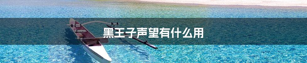 黑王子声望有什么用