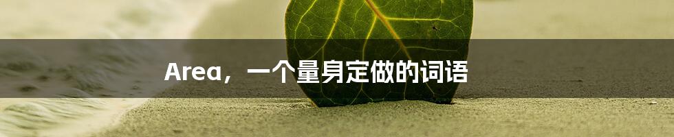 Area,一个量身定做的词语