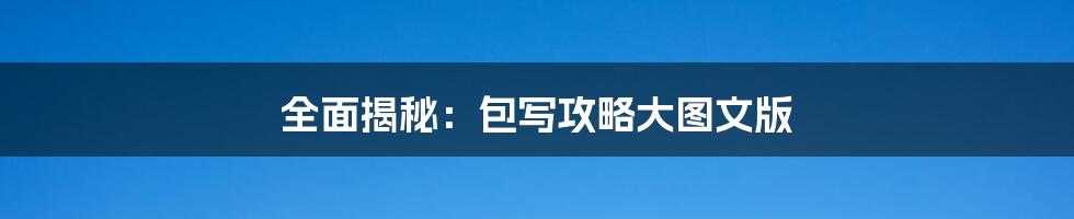 全面揭秘:包写攻略大图文版