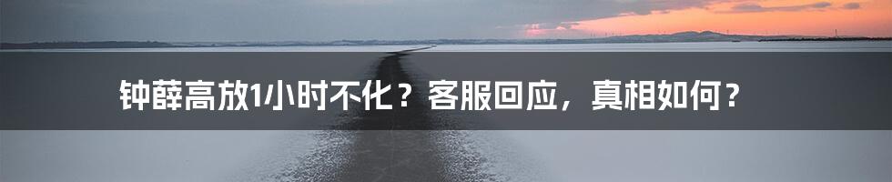 钟薛高放1小时不化?客服回应,真相如何?