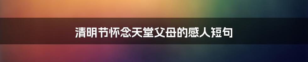 清明节怀念天堂父母的感人短句