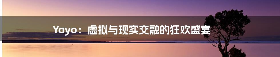 Yayo：虚拟与现实交融的狂欢盛宴
