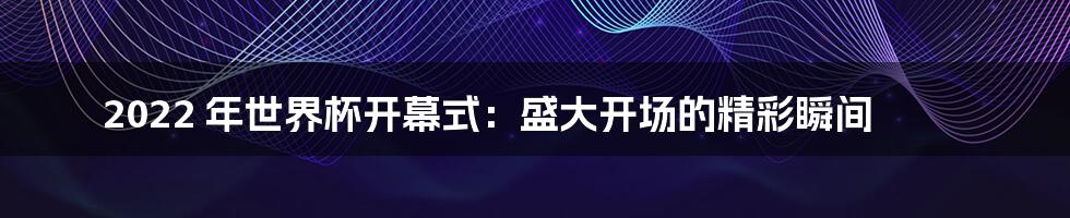 2022 年世界杯开幕式:盛大开场的精彩瞬间