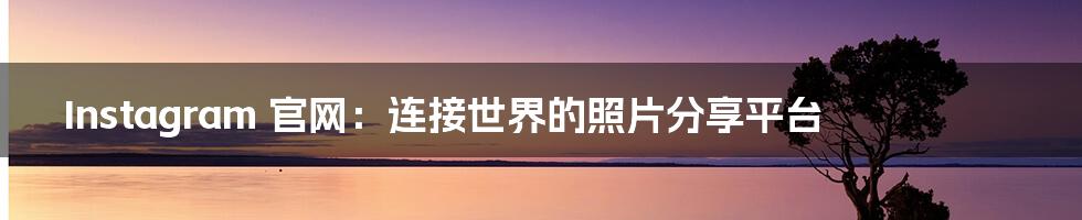 Instagram 官网:连接世界的照片分享平台