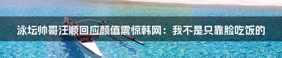 泳坛帅哥汪顺回应颜值震惊韩网:我不是只靠脸吃饭的