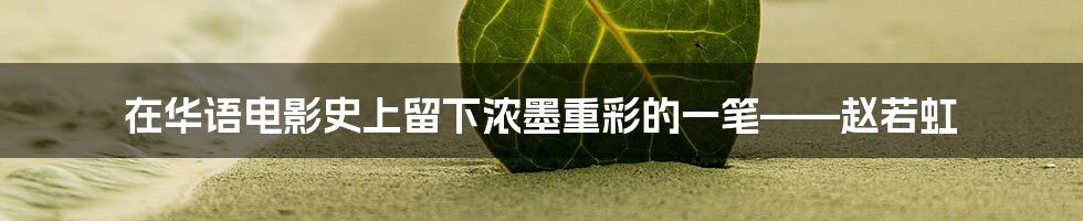 在华语电影史上留下浓墨重彩的一笔——赵若虹