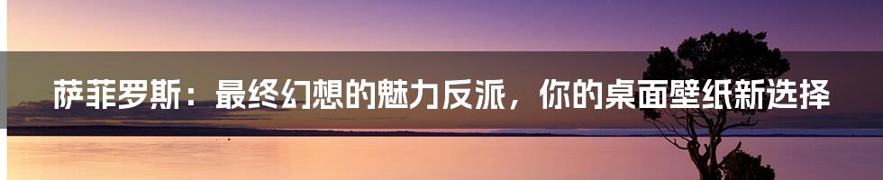 萨菲罗斯:最终幻想的魅力反派,你的桌面壁纸新选择