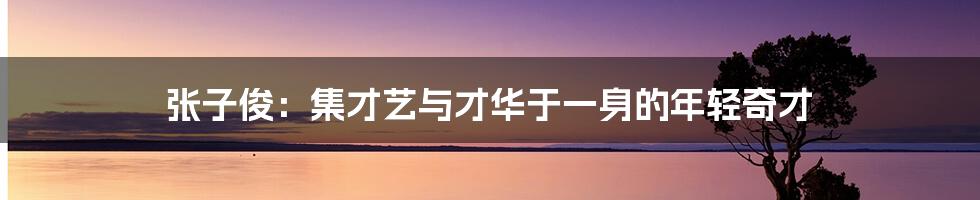 张子俊:集才艺与才华于一身的年轻奇才