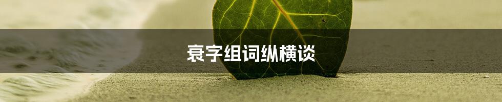 衰字组词纵横谈