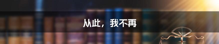 从此,我不再