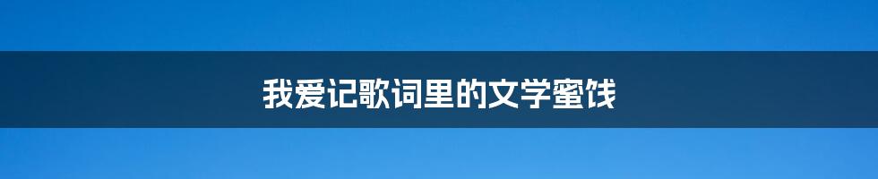 我爱记歌词里的文学蜜饯