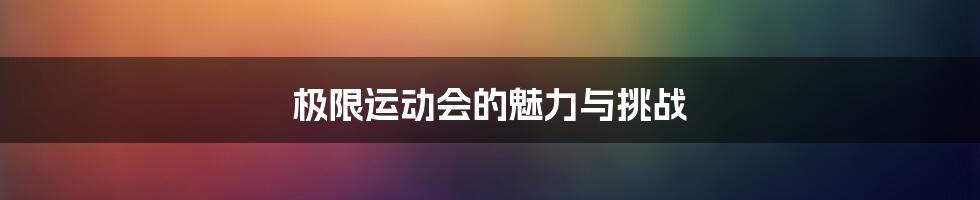 极限运动会的魅力与挑战