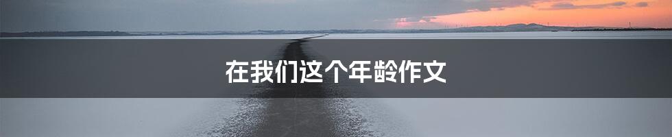 在我们这个年龄作文